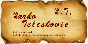 Marko Telesković vizit kartica